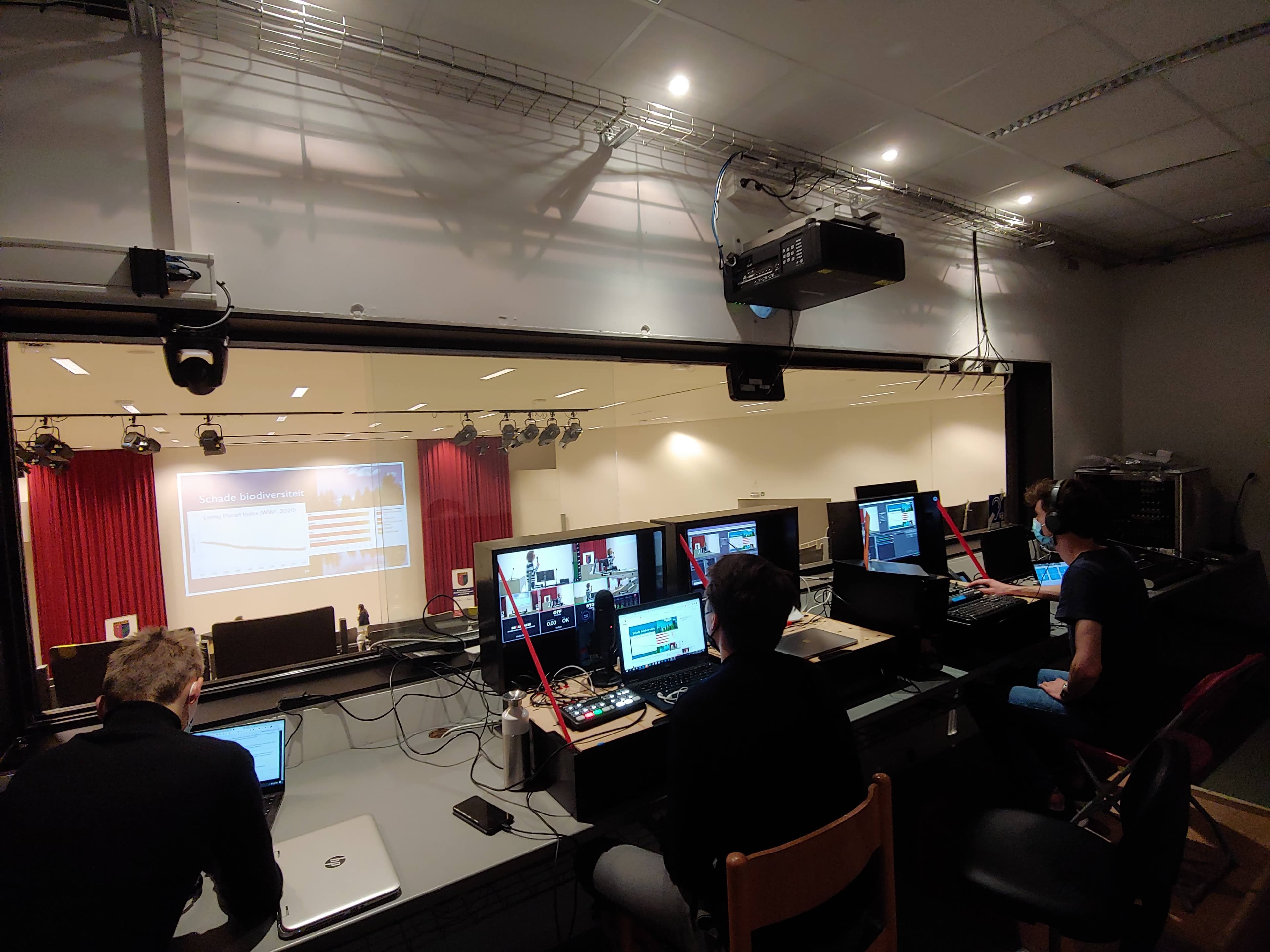 Broadkastr team operating a livestream from a control room